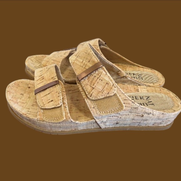 Naturalizer Womens Cleo Double Strap Slide Cork Sandals 7.5 NEW - Picture 1 of 6